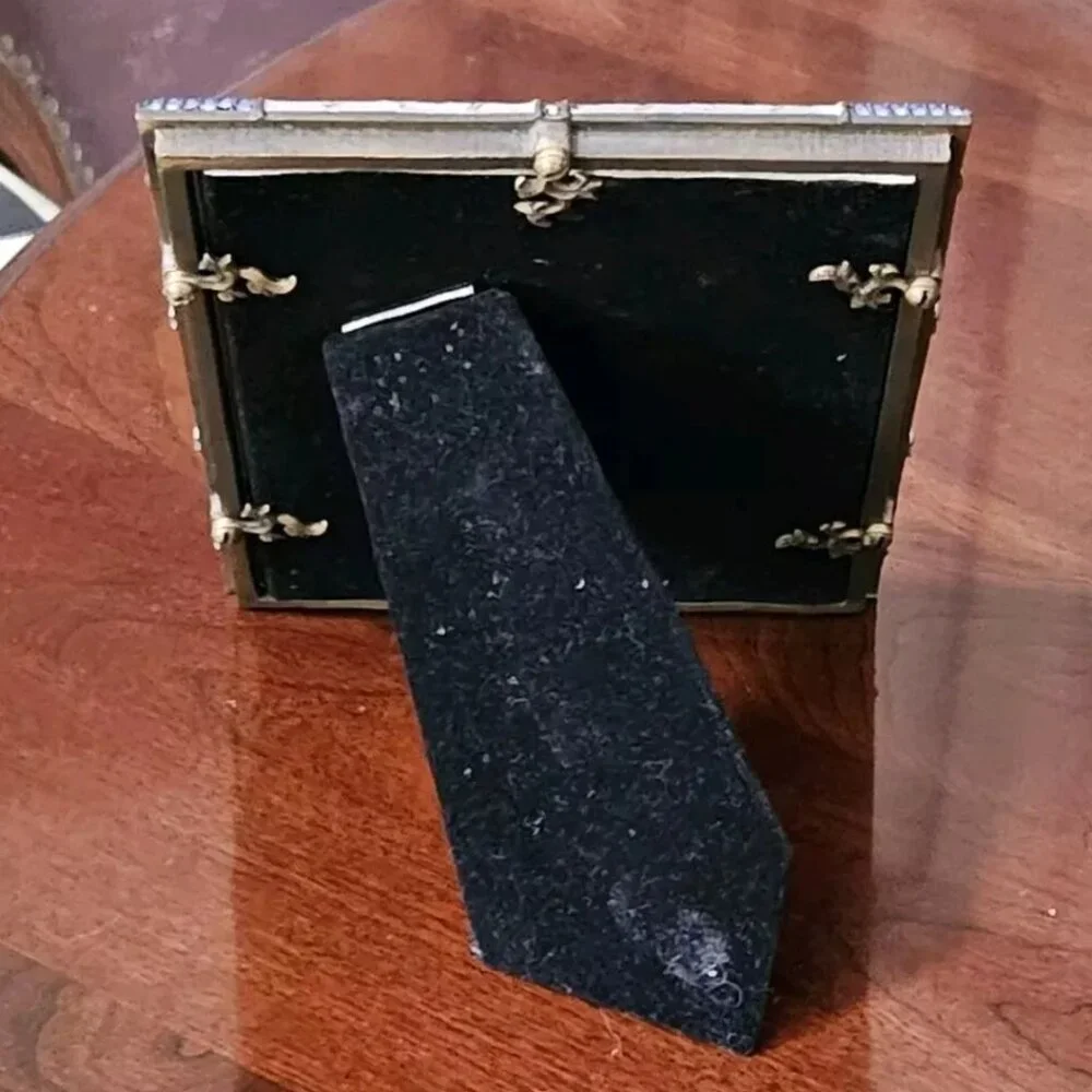 RARE JAY STRONGWATER ARGYLE PLAID BLUE DARJEELING PAVE CRYSTAL ENAMEL FRAME